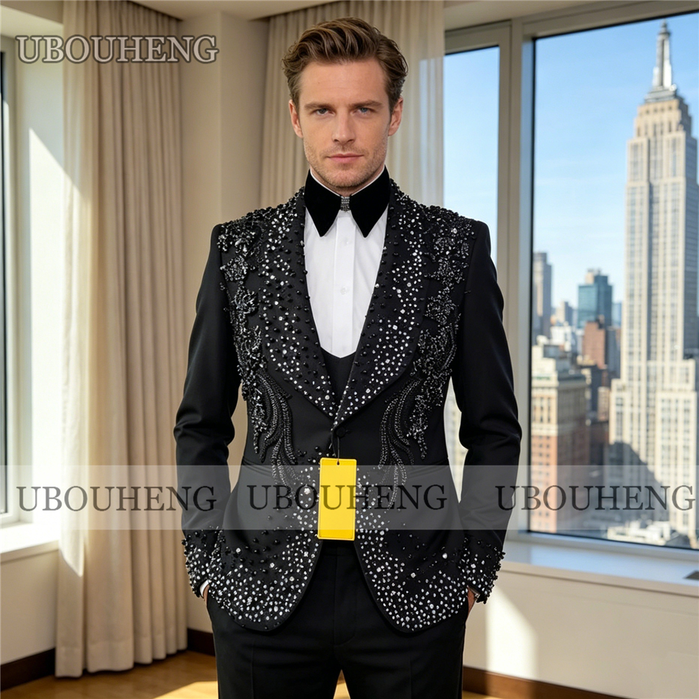 Luxury 3 Piece Men Suit Black  - Men'S Luxury Formal Wear review and price