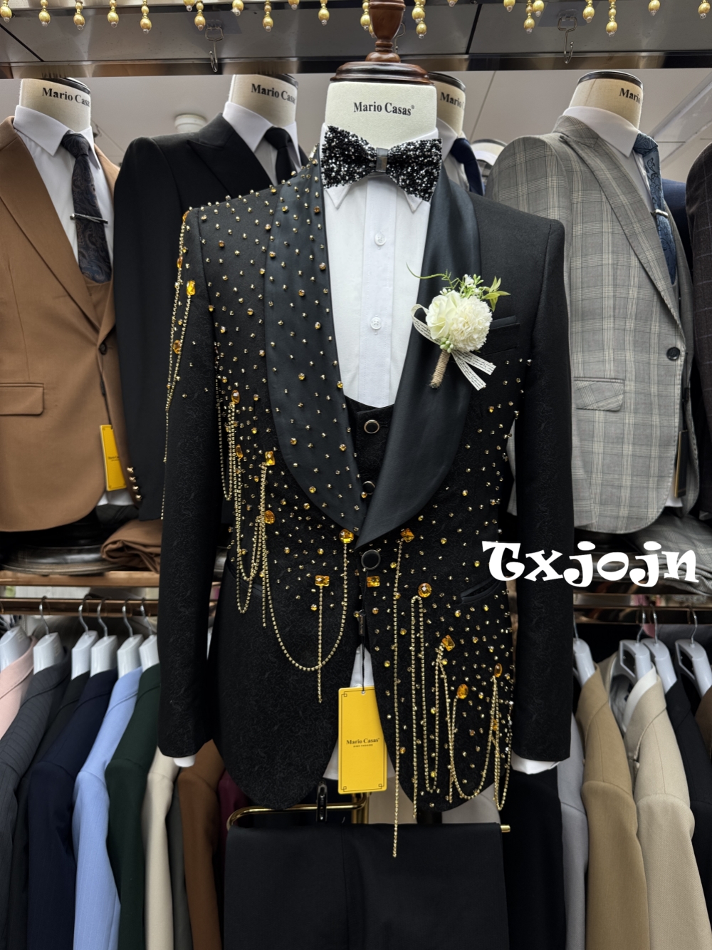 New Golden Beaded Tassel Suit  - Men'S Luxury Formal Wear review and price