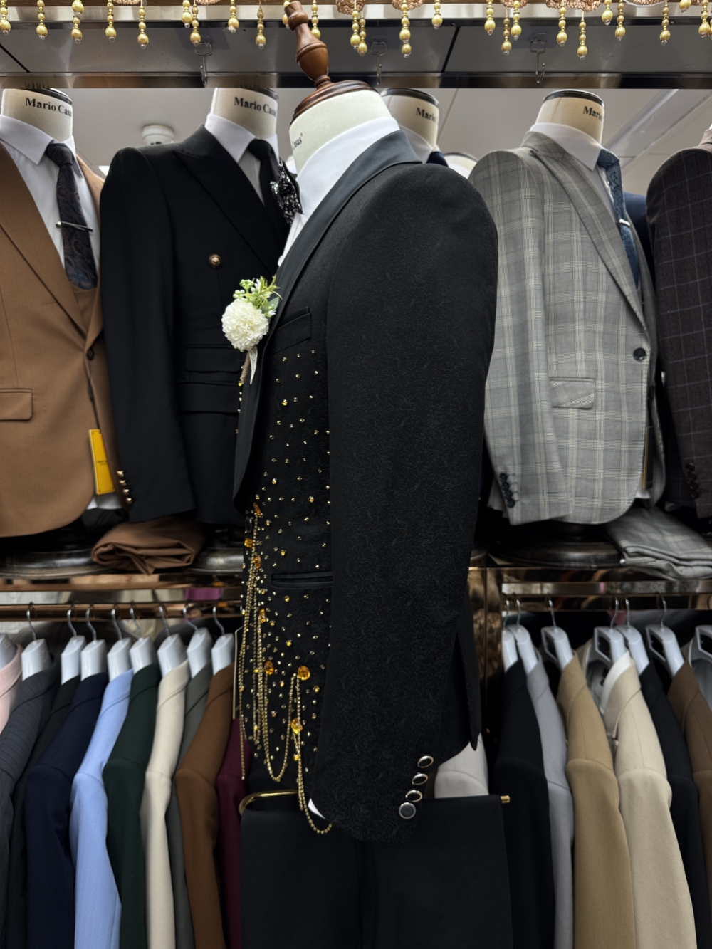 New Golden Beaded Tassel Suit  - Men'S Luxury Formal Wear review and price