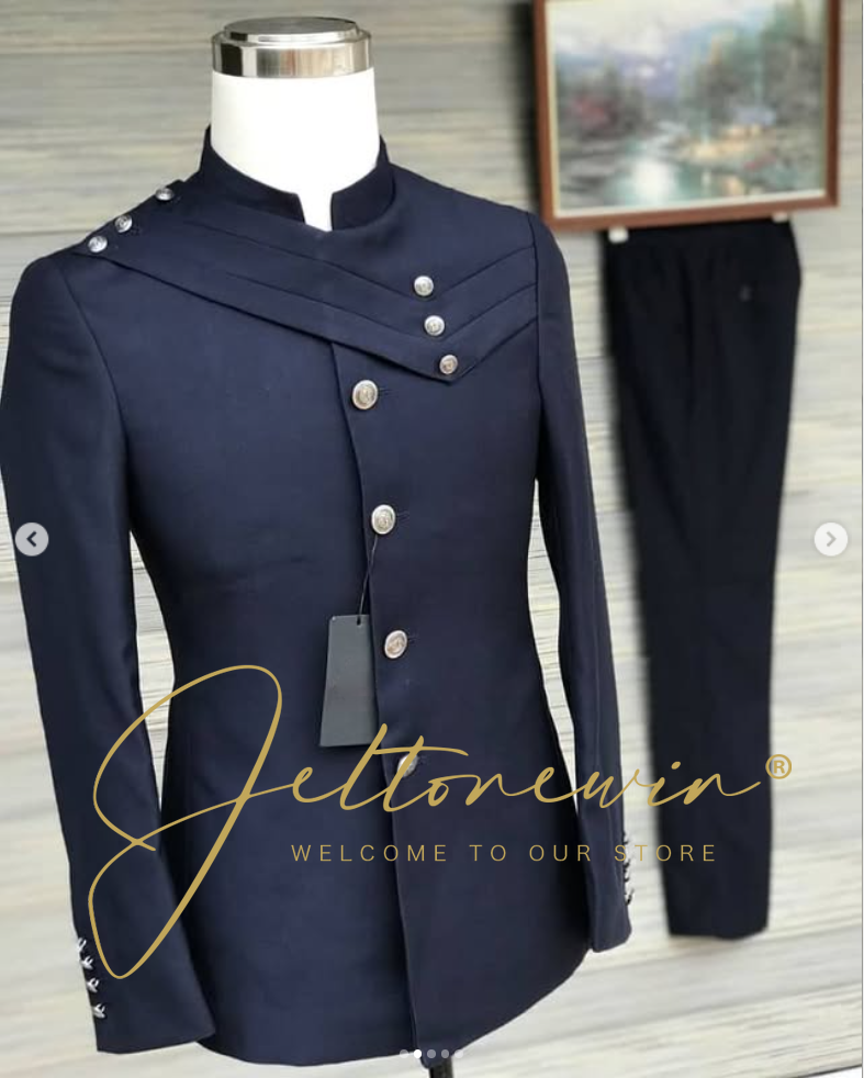 Men's Navy Blue Suit Set with  - Men'S Style Formal Wear review and price