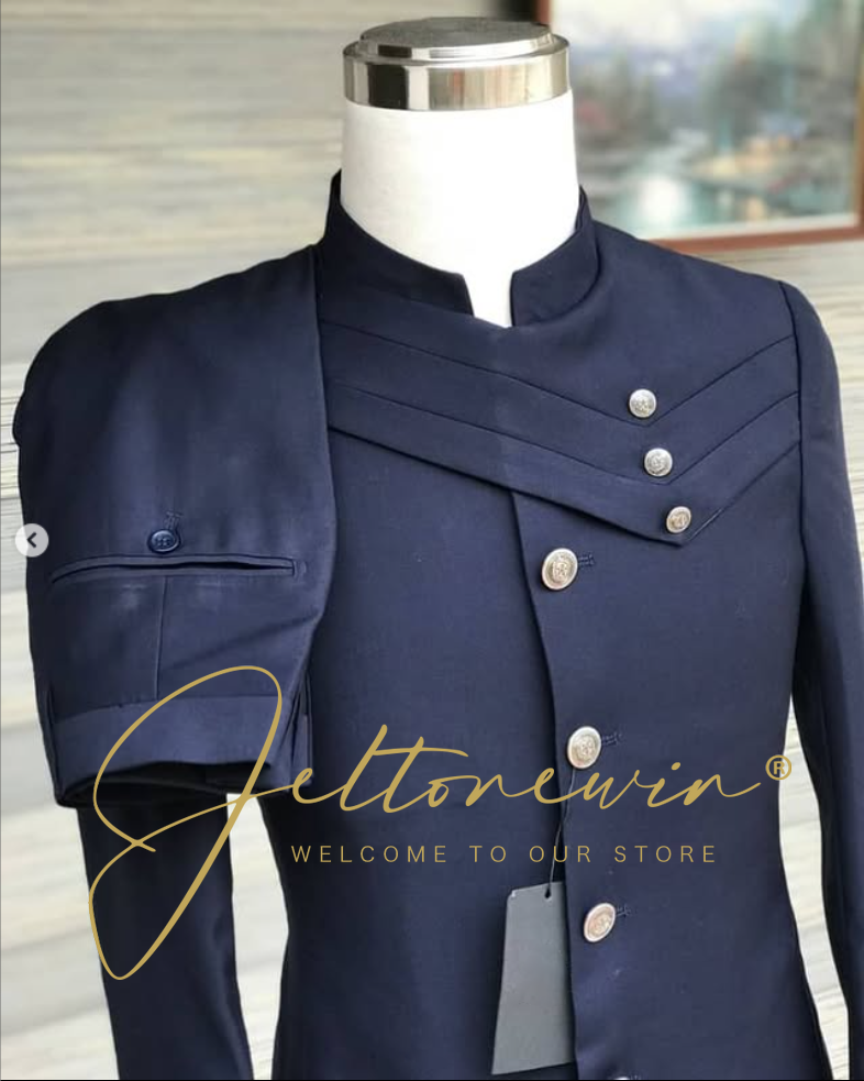 Men's Navy Blue Suit Set with  - Men'S Style Formal Wear review and price
