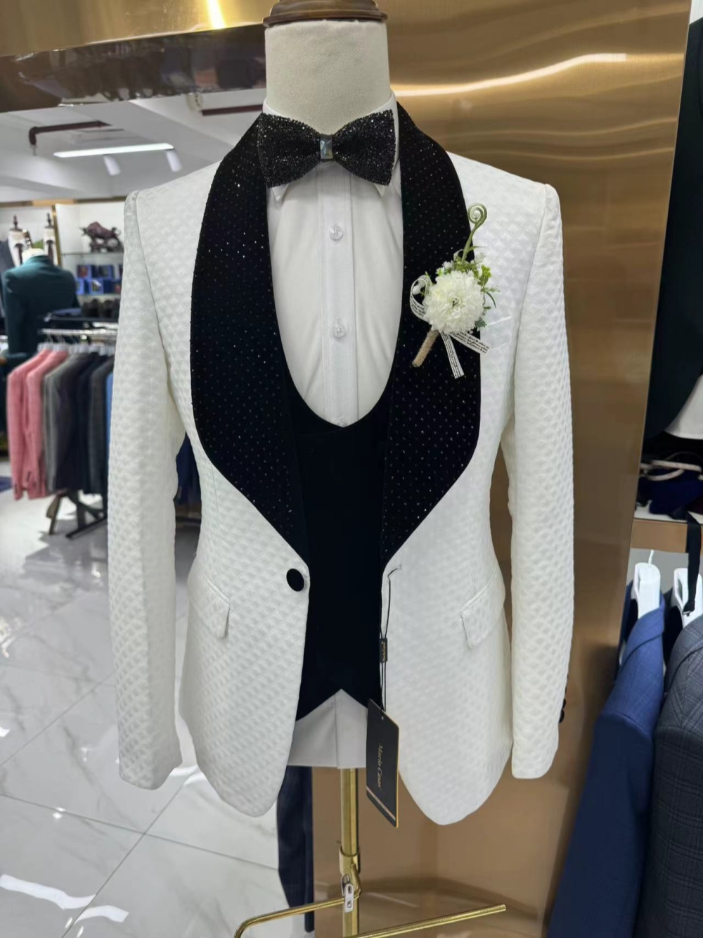New Luxurious Beaded Tuxedo 3  - Men'S Luxury Formal Wear review and price