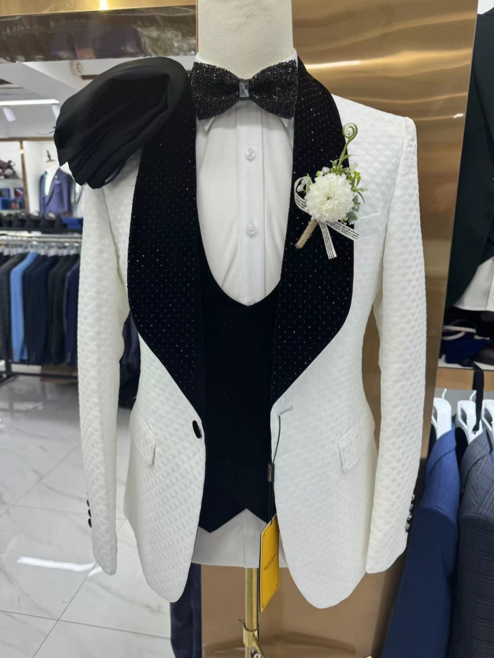 New Luxurious Beaded Tuxedo 3  - Men'S Luxury Formal Wear review and price