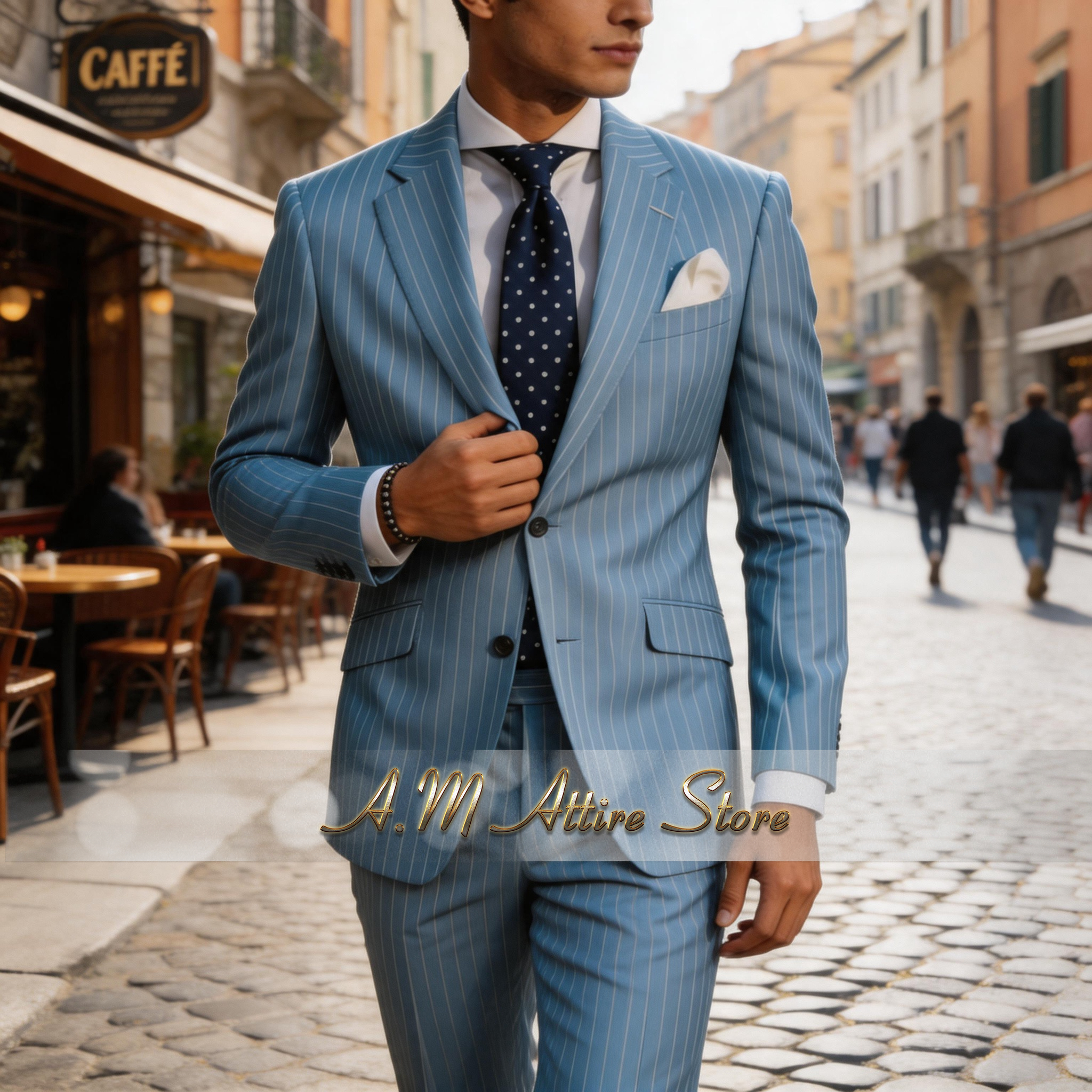 Men's formal striped suit sky  - Men'S Formal Attire review and price