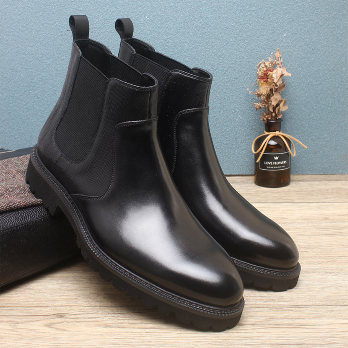 Men's Brown Leather Chelsea An - Men Formal Wear With Boots review and price