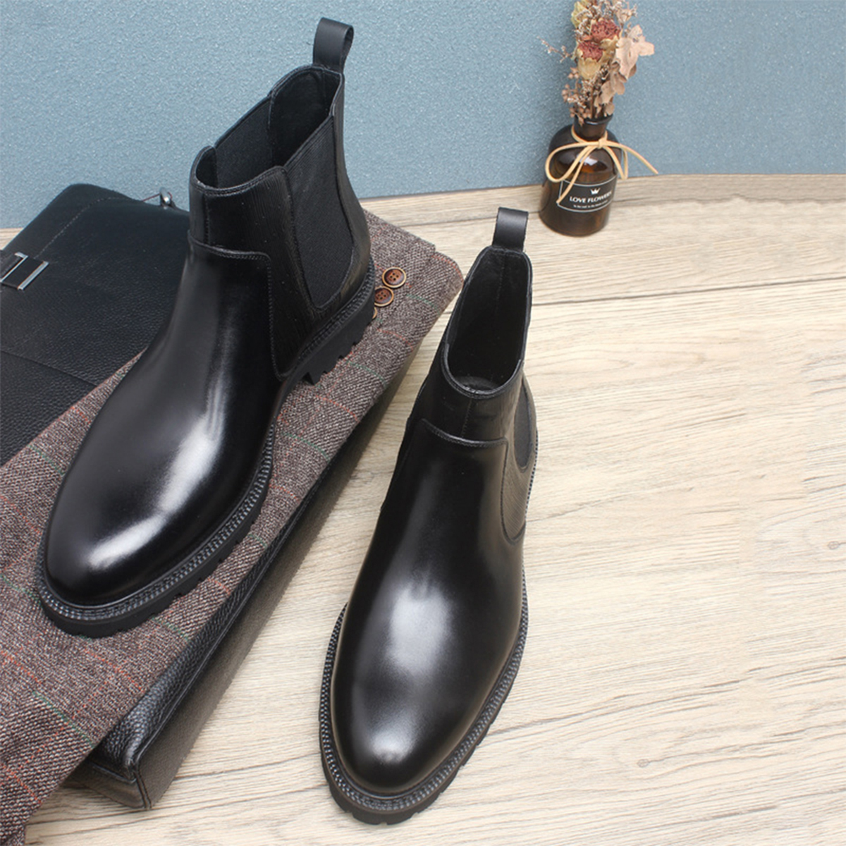 Men's Brown Leather Chelsea An - Men Formal Wear With Boots review and price