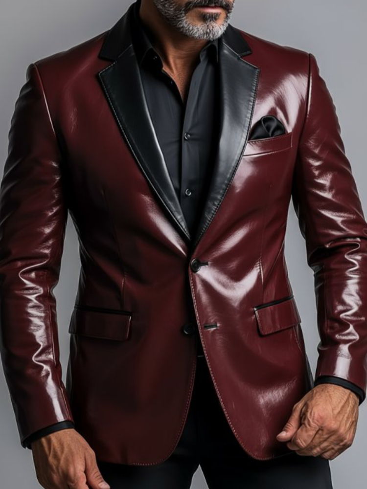 Men's PU Leather Blazer Single - Men'S Formal Wear For Office review and price